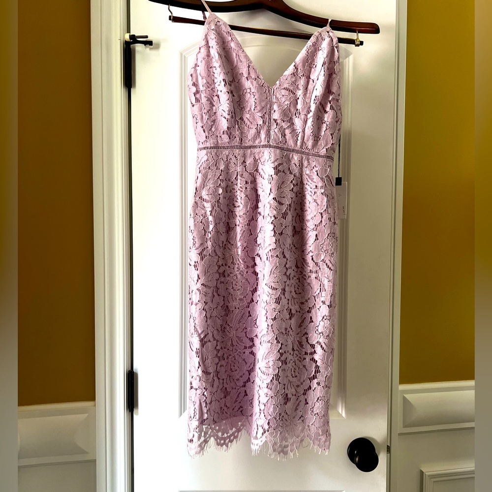 Astr Lattice Inset Lilac Dress XS